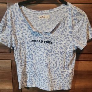 Hollister Gray Crop Tee with Graphic Print